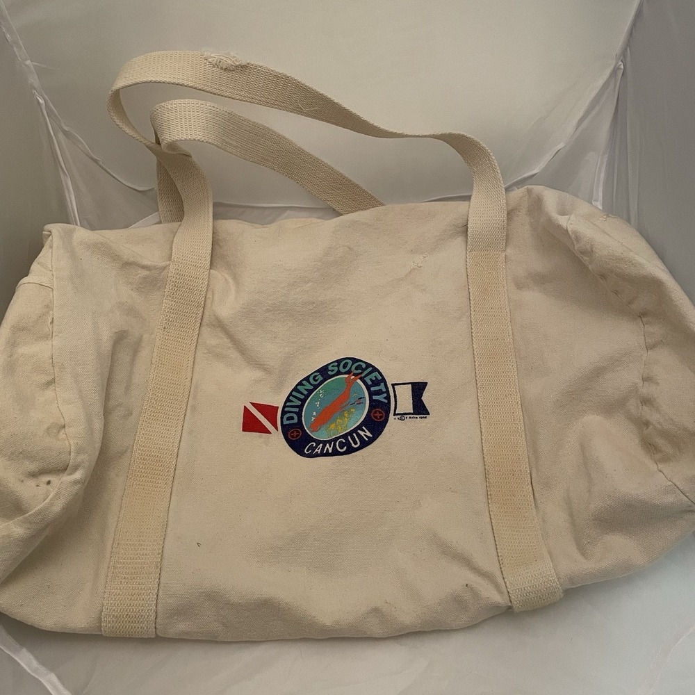 Vintage Diving Society Cancun Cotton Canvas Duffle Bag